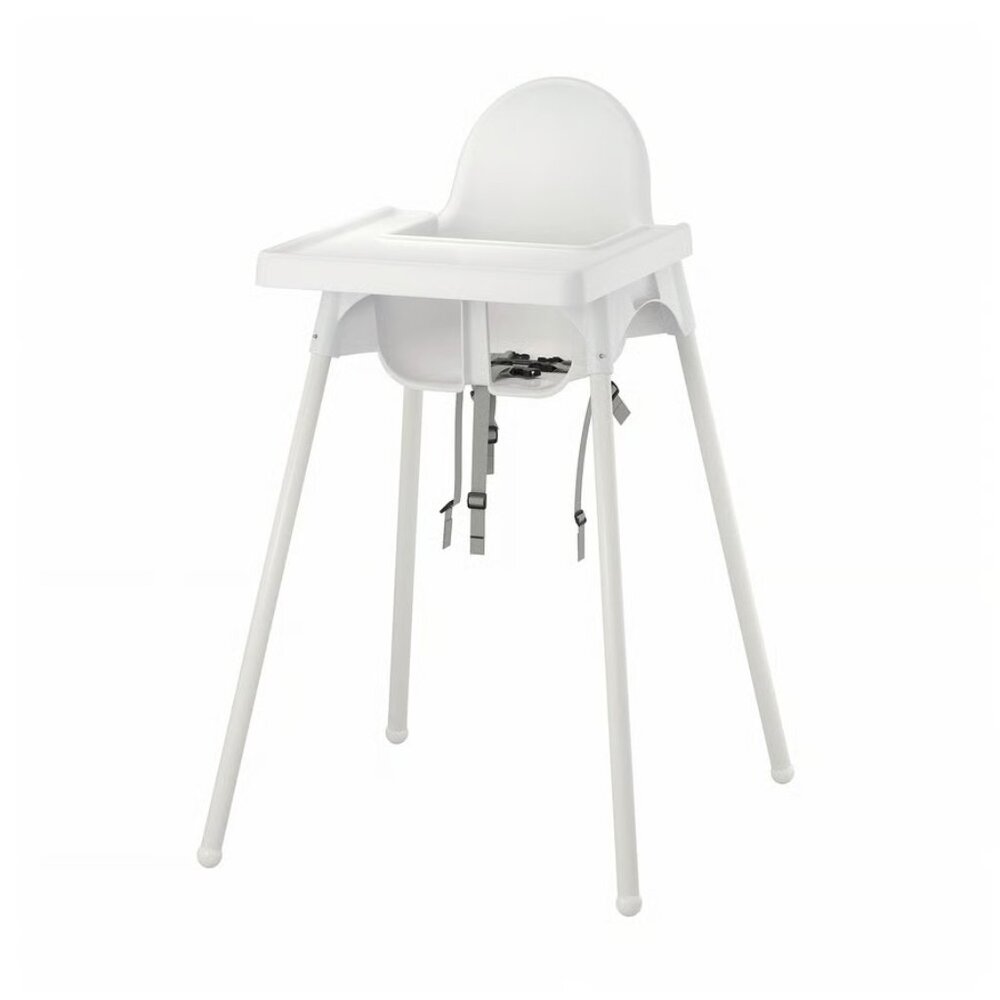 New IKEA Antilop High Chair with Tray White Easy to Disassemble White Colour